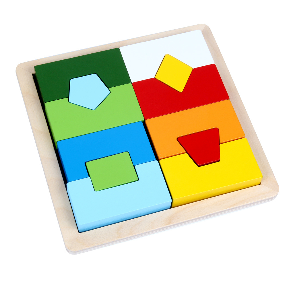 Puzzle Geometriepuzzle Formspiel Farbspiel Holzspielzeug Lernspiel Holz Taufe 