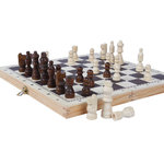 Schach Dame Backgammon 3 in 1 Set in Klappbox